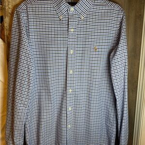 Ralph Lauren Blue and White Checkered Shirt